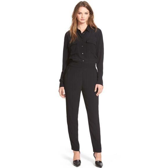 Madewell Black Long Sleeve Jumpsuit Women’s Size L - Picture 2 of 7